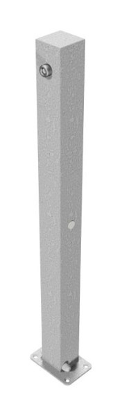 Schake afzetpaal stalen buis 70 x 70 mm opklapbaar, met 8 mm driehoekige bevestiging, voor plugbevestiging met voetplaten, 470UN