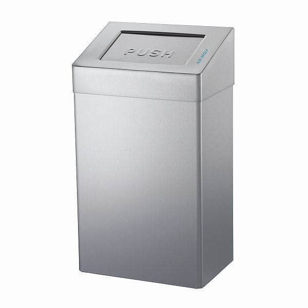 Air Wolf afvalbak met 50 liter inhoud, Omega serie, H x B x D: 680 x 375 x 250 mm, gecoat roestvrij staal, 29-041