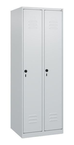 C+P luierkluis Classic PLUS met middenwand, 2 vakken, 1700x600x500mm, 7035/7035, veiligheidsdraaigrendel, 0800007-20F S10008
