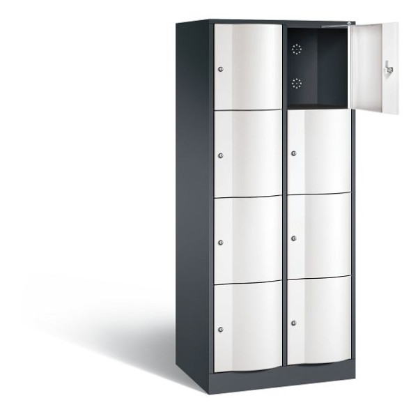 C+P lockerkast Resisto, H1950xB772xD540mm, kleur: zwartgrijs / verkeerswit, 8470-272 S10132