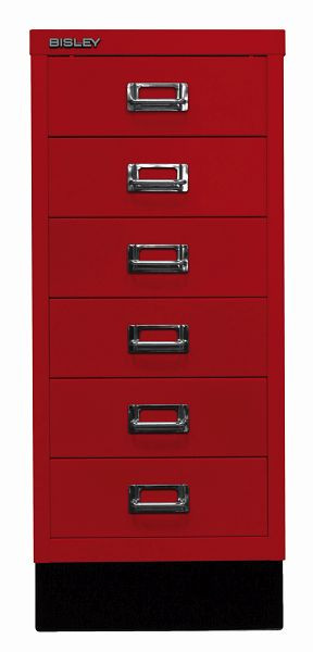 Bisley MultiDrawer™, 29-serie met onderstel, DIN A4, 6 laden, kardinaalrood, L296S670