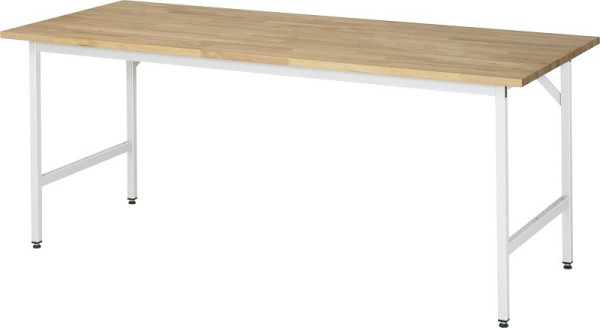 RAU Jerry serie werktafel (3030) - in hoogte verstelbaar, massief beuken blad, 2000x800-850x800 mm, 06-500B80-20.12