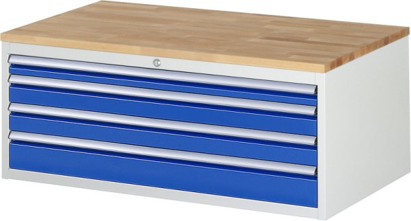 RAU ladekast serie 7000, B1145xD650xH465mm, laden: 1xH60, 2xH90, 1xH120mm, massief beukenhouten blad, dikte 25mm, 03-XXL2.7A-B.11