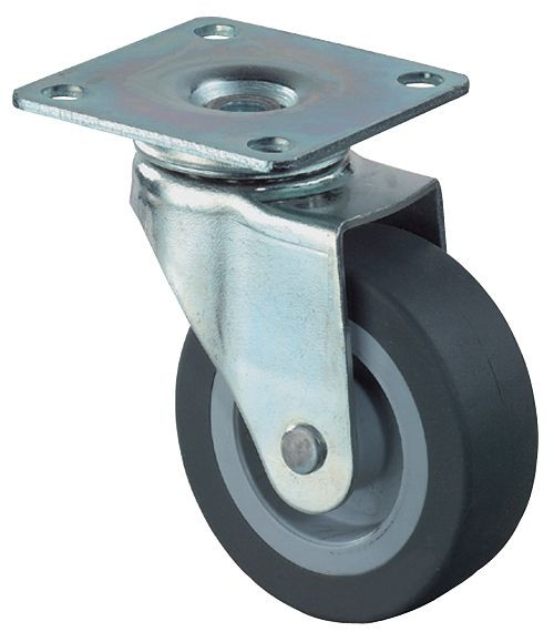 BS Wielen Zwenkwiel, rubberen wiel, wielbreedte 18 mm, wiel-Ø 50 mm, draagvermogen 40 kg, VE = 8 stuks, F26.051