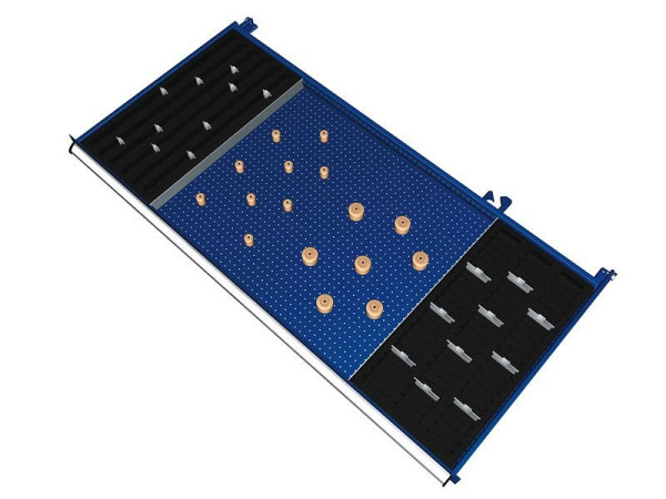 KLW scheidingsmateriaalset voor lades vakhoogte 50 mm in SMB kast, kastmaat 1439 x 750 mm B x D, SMB-B07-032