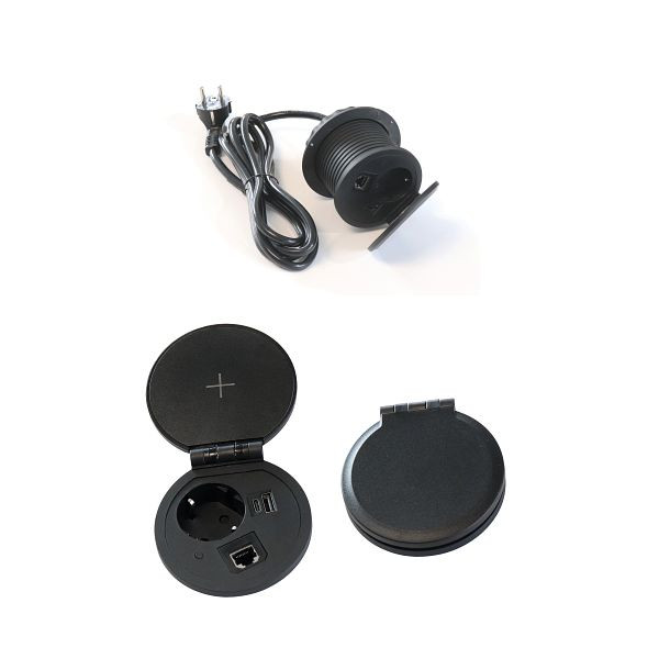 Hammerbacher QI / multifunctioneel stopcontact ELQI20, zonder gat, VELQI20/D