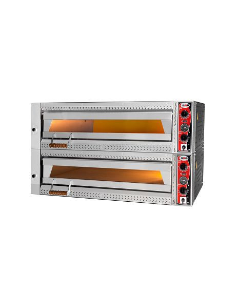 GMG pizzaoven Maxima S, 6+6x Ø 35cm, 16 kW 400V, stapelbaar, met vuurvaste bodem, 2 bakkamers, PEF10570 S-DE