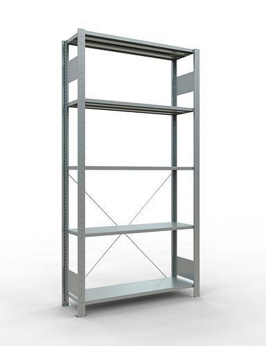 Schulte legbord, basisveld, 5 opbergniveaus, kruisschoor, vakbelasting 150 kg, 1060 x 336 x 2000 mm, 278687