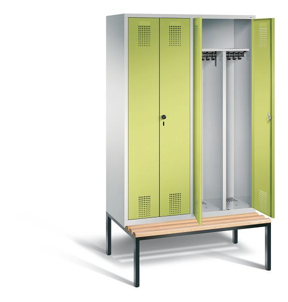 C+P zwart wit kastje Evolo, H2090xW1190xD815mm, kleur: lichtgrijs / virid groen, 48052-40 S10302
