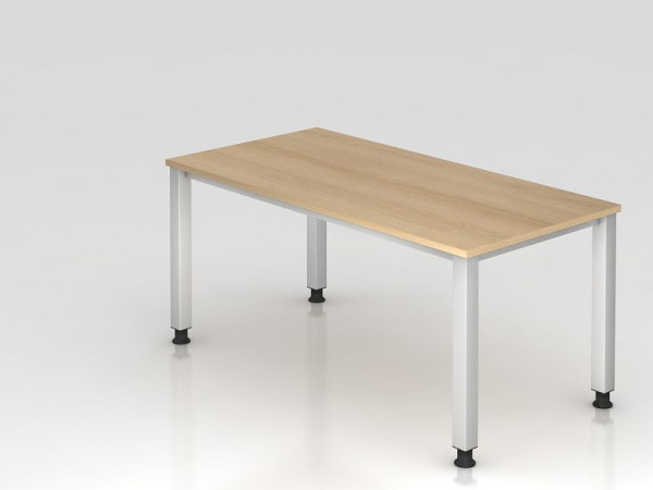 Hammerbacher bureau 4-poots vierkant 160x80cm eiken, rechthoekige vorm, VQS16/E/S