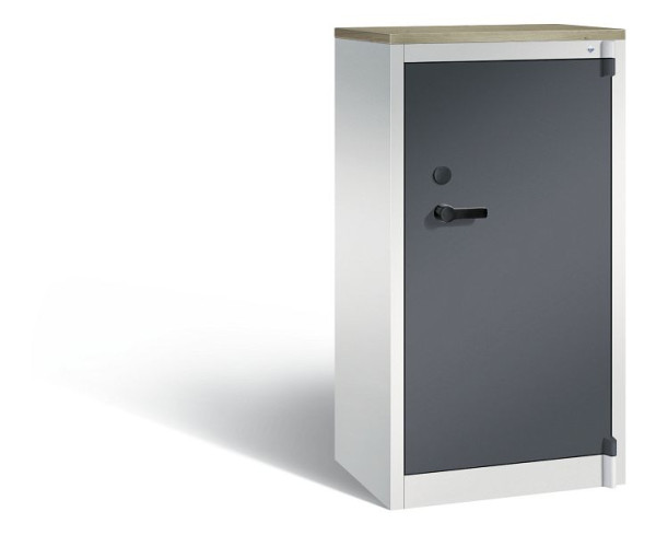 C+P brandwerende kast Certos, H1226xB650xD500mm, kleur: lichtgrijs / zwartgrijs, handgreep, 3 OH, 1160-000 S10429