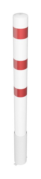 Schake stalen buispaal Ø 152 x 3,2 mm afneembaar, thermisch verzinkt / wit gecoat zonder sluiting, totale lengte: 2000 mm, 40152HB