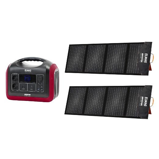 ELMAG draagbare zonnegeneratorset ENERGY 1200 + SOLAR 100 DUO, 00402