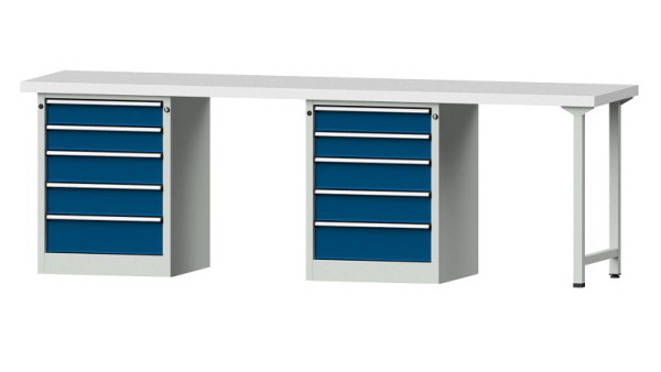 ANKE werkbanken combinatie werkbank, model 915 V, 2800 x 700 x 900 mm, RAL 7035/5010, KSP 50 mm, 415.135