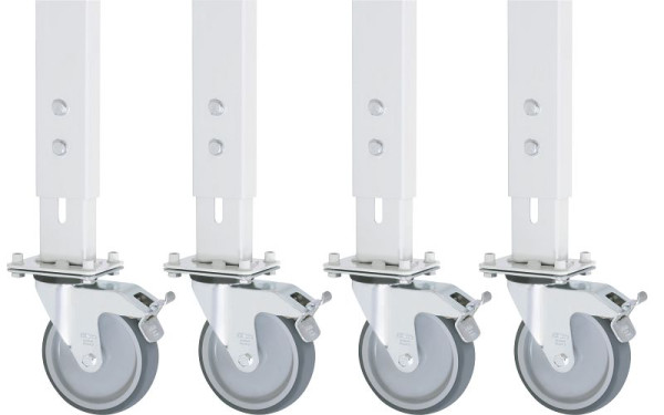 RAU wielenset met 4 zwenkwielen met rem, 150 mm, 09-RS125MPHV-4LF