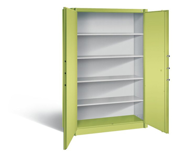 C+P brandbeveiligingskast Certos, H1950xB1200xD500mm, kleur: Viridin groen / Viridin groen, handgreep, 5 FH, 1180-00 S10759