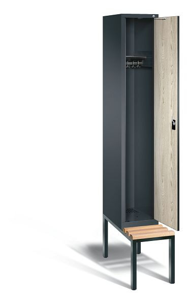 C+P garderobe Evolo, H2090xB320xD815mm, kleur: antracietgrijs / Sen ash decor, 48050-10 S10163