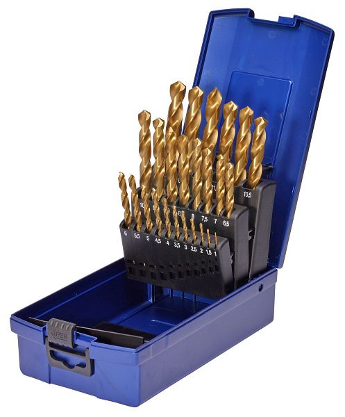 SW-Stahl spiraalborenset, HSS-G TIN, 1-13 mm, 25-delig, in kunststof cassette, 81525L