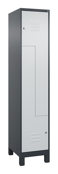 C+P Z-Spind Classic PLUS, C Z-Spind, Classic PLUS, voeten, 2 compartimenten, 1950x400x500mm, 7016/7035, cilindersloten, 080013-122 S10028