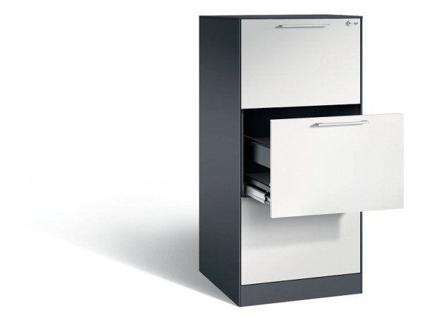 C+P hangarchiefkast Asisto, H1310xB562xD600mm, kleur: zwartgrijs/lichtgrijs, beugelgreep, 146224-301 S10006