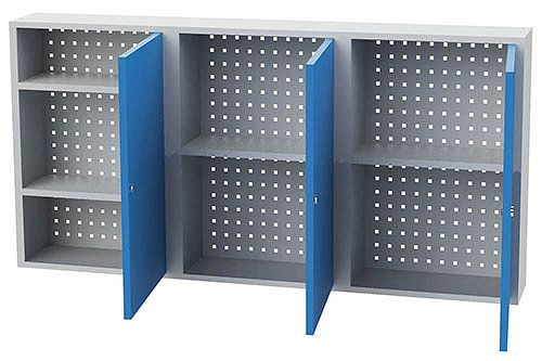Bedrunka + Hirth gereedschapswandkast, aantal dubbele deuren: 3, afmetingen in mm (BxDxH): 1500 x 200 x 750, 03.87W1500