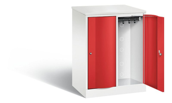 C+P locker Resisto, H1077xB772xD540mm, kleur: verkeerswit / vuurrood, 8271-272 S10100