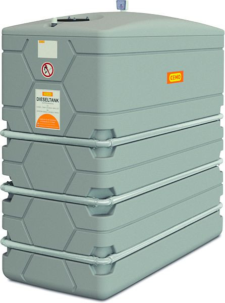 Cemo CUBE dieseltank 2000 l slimline scharnierend deksel met opvangbak, 11664