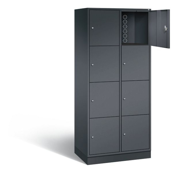C+P XL lockerkast Intro, H1950xW820xD490mm, kleur: zwart-grijs, 8470-202 S10074
