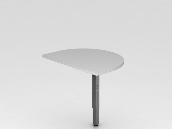 Hammerbacher aanschuiftafel met steunpoot, vierkant, 60x80cm grijs/grafiet, afgerond voor bevestiging aan een bureau, VRA60/5/G