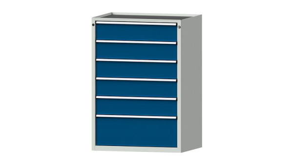 ANKE werkbanken ladekast, model 4003 V, 910 x 675 x 1280 mm, RAL 7035/5010, kuip, 611.304
