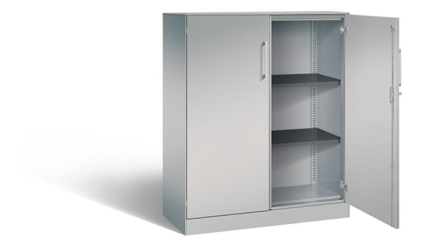 C+P vleugeldeurkast Asisto, H1310xB1000xD435mm, kleur: wit aluminium, beugelgreep, 3 niveaus, 141032-000 S10199