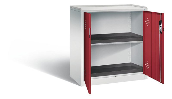 C+P klimaatkast Acurado, H1000xW930xD500mm, kleur: lichtgrijs/robijnrood, verzonken handgreep, 8821-316 S10075