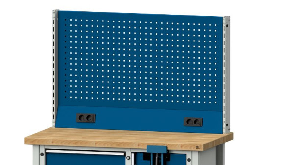 ANKE werkbanken basisstructuur systeemopbouw, 1250 x 107 x 800 mm, RAL 7035/5010, dubbele fitting, 340.319