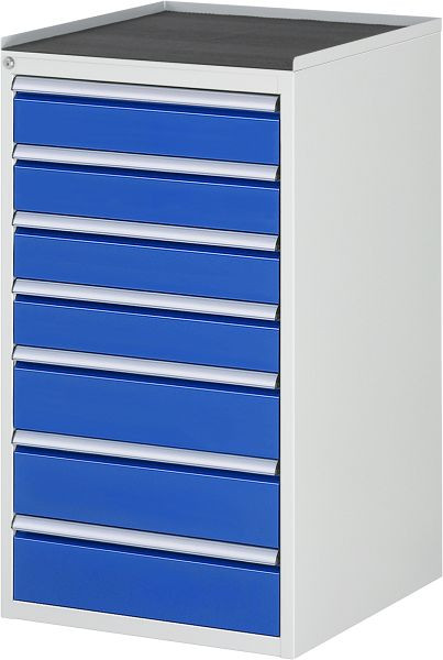 RAU ladekast serie 7000, metalen onderstel, 7 x lade afmeting L 4xH120, 3xH150 mm, 580x1035x650 mm, 03-L7.10A-MT.11