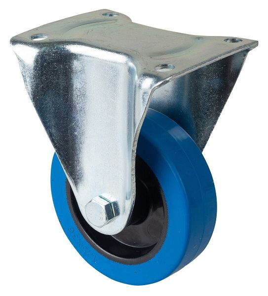 BS Rolls Zwaarlastwiel, bokwiel, wielbreedte 45 mm, wiel-Ø 125 mm, draagvermogen 140 kg, blauwe elastische banden, kunststof, rollager, N110.B61.125