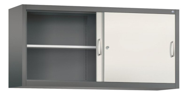 C+P bovenkast Acurado, H790xB1600xD400mm, kleur: vulkaangrijs / parelwit, beugelgreep, 2 niveaus, 2145-00 S10094