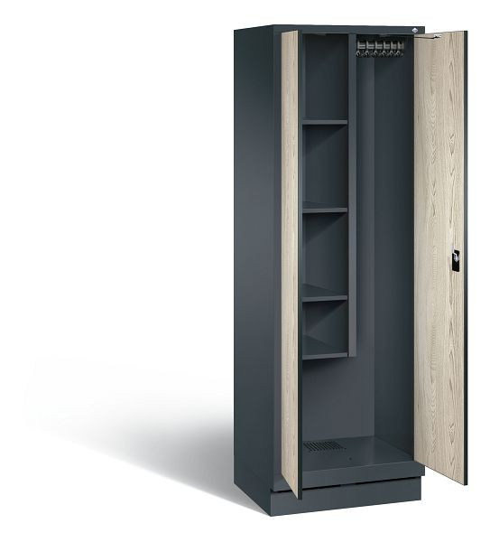 C+P reinigingsmiddelenkast Evolo, H1800xB610xD500mm, kleur: antracietgrijs / decor Sen ash, 48120-00 S10174