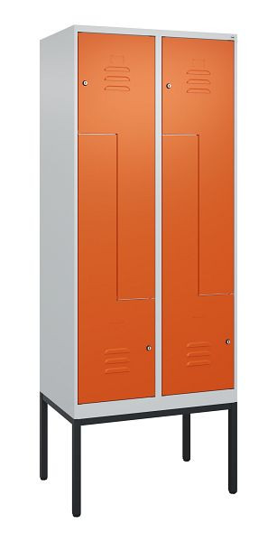 C+P Z-Spind Classic PLUS, Gestell, 4 Abteile, 2120x800x500mm, 7035/2004, Zylinderschlösser, 0800337-224 S10031