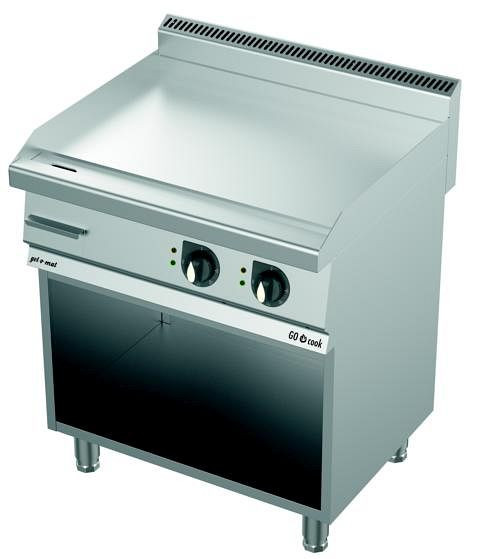 gel-o-mat Elektrische Grillplatte Edelstahl Glatt, GO Cook 700, 800 mm, GF8070E