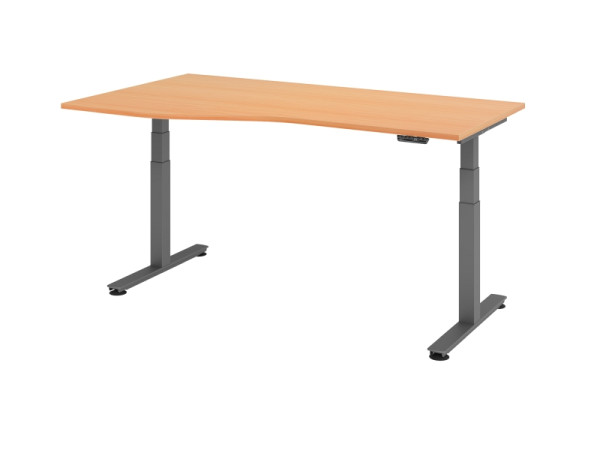 Hammerbacher zit-sta bureau elektrisch 180x100/80cm beuken, VXDSM18/6/G
