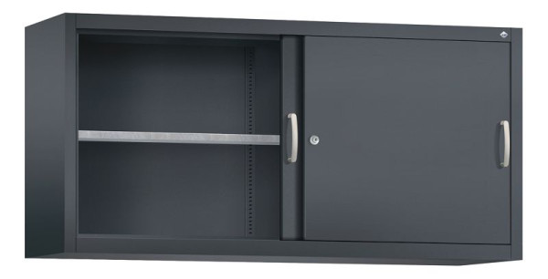 C+P bovenkast Acurado, H790xB1600xD400mm, kleur: zwart-grijs, beugelgreep, 2 niveaus, 2145-09 S10021