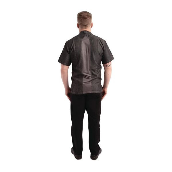 Chef Works Urban Tribeca Denim Koksjas met Drukknoopsluiting Korte Mouw Grijs S, BB279-S