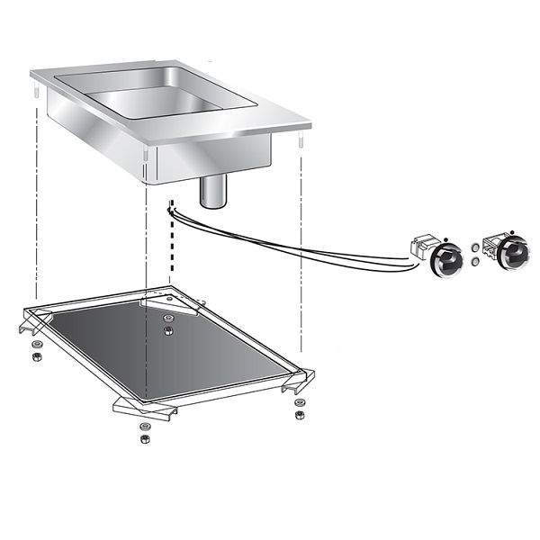 Gastro-Inox drop-in multifunctionele braadpan, 40cm, 160.549