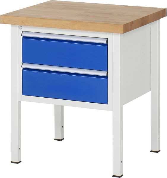 RAU werkbank serie 8000 - model 8125, B750 x D700 x H840-1040 mm, systeemonderstel B670 x D650 x H800-1000 mm, 03-8125A2-077B4H.11