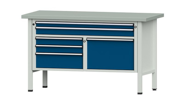 ANKE werkbanken kistwerkbank, model 257 V, 1500 x 700 x 890 mm, RAL 7035/5010, ZBP 40 mm, 304.125