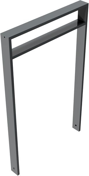 Schake armleuning van staalbuis, rechthoekige buis, 80 x 20 mm, met dwarsbalk (kleine afstand), totale breedte: 750 mm, 459_175B