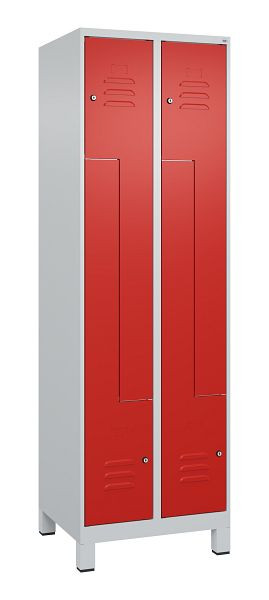C+P Z-Spind Classic PLUS, C Z-Spind, Classic PLUS, voeten, 4 compartimenten, 1950x600x500mm, 7035/3020, cilindersloten, 080013-204 S10017