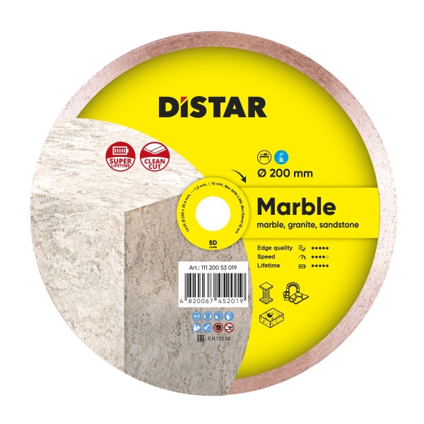 Distar diamantdoorslijpschijf 1A1R 200x1,6x10x25,4 Marmer, 11120053015
