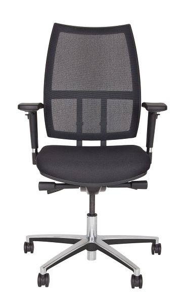 Bisley Maxime bureaustoel, gaasovertrek, onderstel gepolijst aluminium, zwart, DSM733