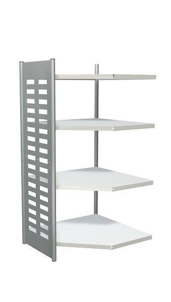Kerkmann designplank M2, B 900 x D 500 x H 1800 mm, aluminium zilver/lichtgrijs, 51581111